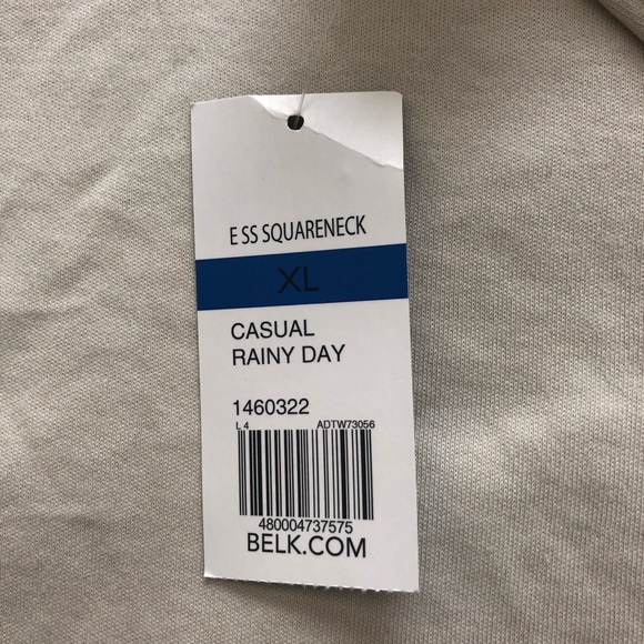 Kim Rogers Square Neck Cream Color Short Sleeve Pullover Top XL NWT - Picture 7 of 10